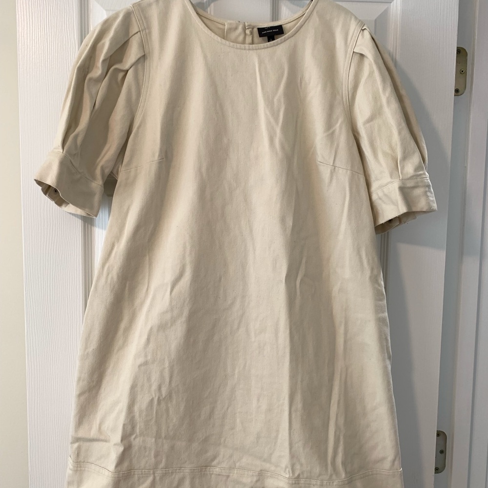 Target Who What Wear Ivory Knit Cream Denim Dress